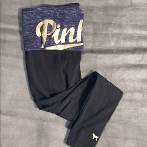 Lowest price- VS Pink bling yoga leggings